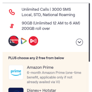 Vi Max 501 | ₹501/Month